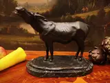 Giuseppe Rossi, Donkey, bronze sculpture on marble base