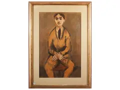 Marcello Boccacci, Male character, mixed media on paper