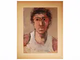 Sergio Scatizzi, Male portrait 1982, mixed media on paper applied to cardboard