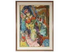 Vase of Flowers 1951 by Ennio Pozzi, oil on canvas, offered Mar 2026