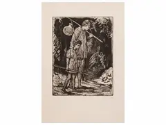 Peasant woman - Two wayfarers by Quinto Martini, two engravings, offered Mar 2026