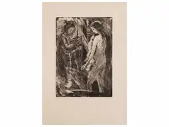 The painter and the model - Maternity - Madonna della Seggiola by Quinto Martini, three engravings, offered Mar 2026
