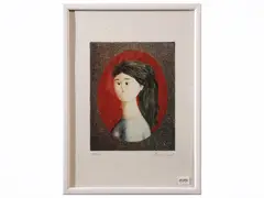 Portrait of girl by Antonio Bueno, lithography, offered Mar 2026