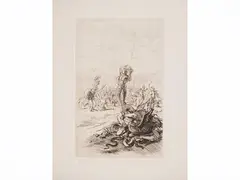 Pietro Annigoni, Mythological scene, engraving on bifolium