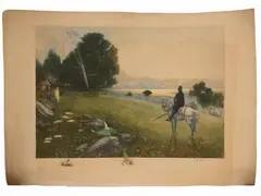Lionello Balestrieri, Parsifal, aquatint print