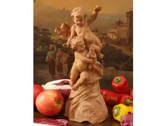 Ferdinando Vichi, Two cherubs playing, Terracotta group
