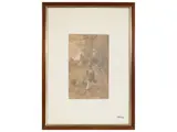 Carlo Coppedè, Characters in a garden, pencil and white lead on cardboard