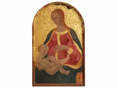 Garibaldo Cepparelli, Madonna with Child, in the style of Neri di Bicci's painting, oil on panel