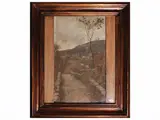 Garibaldo Cepparelli, Glimpse of country road, oil on cardboard