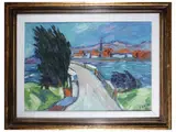 Franco Ferraro, Landscapes 1990, two oil paintings on canvas
