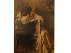 Jean-Paul Sinibaldi, Female portrait inland, oil on canvas