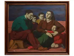 Pompeo Borra, Profughi 1946, oil on canvas
