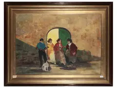 Chatter by Renato Natali, oil on canvas, offered Dec 2025