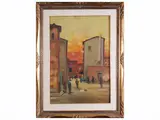Renato Natali, Old Livorno, oil on panel