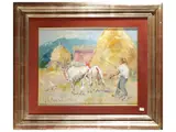 Gino Paolo Gori, On the farmyard, oil on canvas