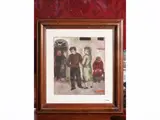 Renzo Grazzini, Characters on the street, oil on panel