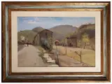 Rutilio Muti, Glimpse of the street 1983, oil on panel