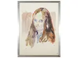 Silvio Loffredo, Female portrait 1973, watercolor on paper