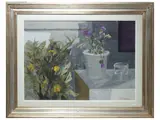 Renzo Grazzini, Still life with flowers, oil on panel