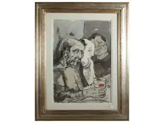 Studio di figure per l'Ultima Cena by Renzo Grazzini, mixed media paintings on cardboard, offered Dec 2025