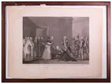 Pietro Bonato, Visit of the LL. MM. Sardines in S.S. Pius VI in the Certosa di Firenze, 1805, Etching in frame