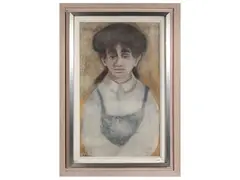Marcello Boccacci, Female figure, Mixed technique on cardboard