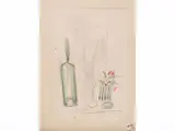 Gastone Breddo, Still lifes, two pencil and watercolor drawings on paper