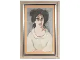 Marcello Boccacci, Portrait of woman, Mixed technique on cardboard