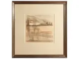 Ugo Ugolini, Paesaggio 1974, watercolor on paper