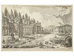 View of the site, she was the ancient Roman hole by Giovanni Battista Piranesi, Etching, offered Dec 2025