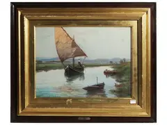 Il Calambrone by Enrico Nuti, Oil on panel, offered Dec 2025