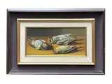 Giancarlo Garzelli, Hunting 1973, oil on panel