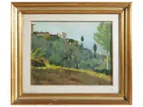 Desiderio Tanfani, Hilly view of Florence, oil on panel