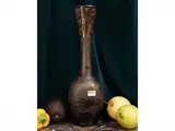 Cameo double glass vase by Émile Gallé, ocher yellow base and relief decoration of matching flowers and leaves, offered Dec 2025