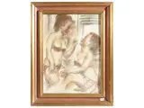 Ermanno Toschi, Bathers, mixed media on paper