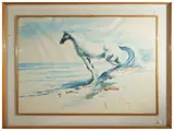 Michele Ortino, Horse, watercolor on paper
