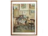 Renata Cervellati, Study interior, oil on cardboard