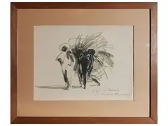 Travel to America by Luciano Guarnieri, watercolor on paper, offered Dec 2025