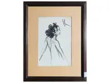 Enrico Sacchetti, Female nude, charcoal on paper