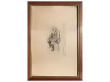 Enrico Sacchetti, Man with beard sitting, charcoal on paper
