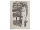 Carlo Mattioli, Naked masked, lithograph