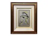 Ernesto Treccani, Face, silkscreen on silver