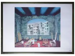 Norberto Proietti, Landscapes with friars, lithograph