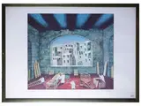 Norberto Proietti, Landscapes with friars, lithograph