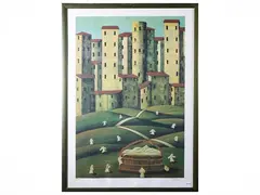 Norberto Proietti, Landscapes with friars, lithograph