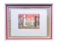 Giuseppe Viviani, I dittatori 1954, engraving on paper applied to cardboard