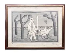 Giuseppe Viviani, Il venditore di gelato 1965, lithography