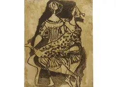 Luciano Minguzzi, Due figure in poltrona, engraving