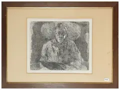 Self-portrait 1959 by Enzo Faraoni, engraving on paper, offered Nov 2025