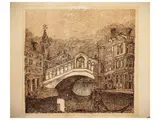 Giampaolo Berto, Rialto Bridge 1967, lithograph